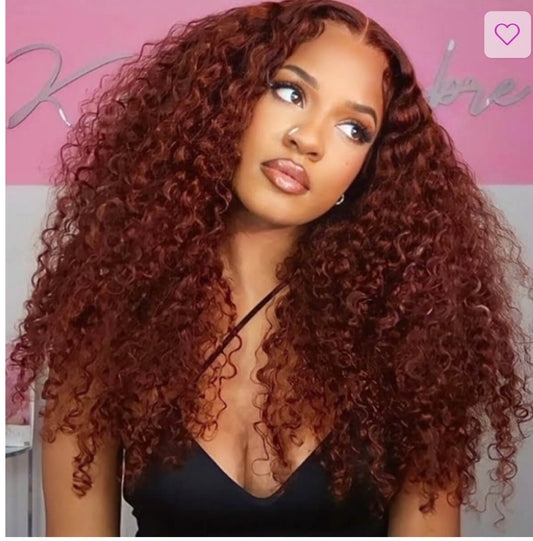 Reddish Brown Color Deep Wave HD Lace Front Wig Trendy Color